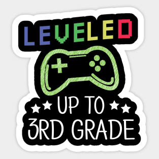 Leveled Up To 3rd Grade Funny Video Gamer Graduation Gift Sticker